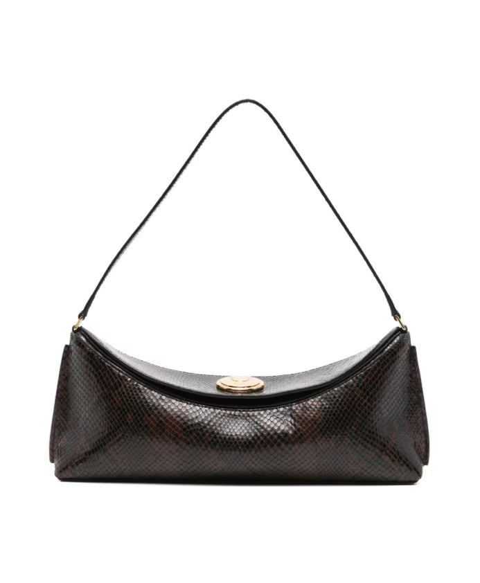 Black Foldover Top Shoulder Bag