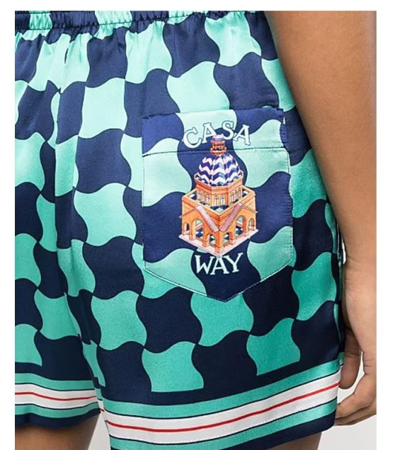 Casablanca Pool Tile Silk Shorts