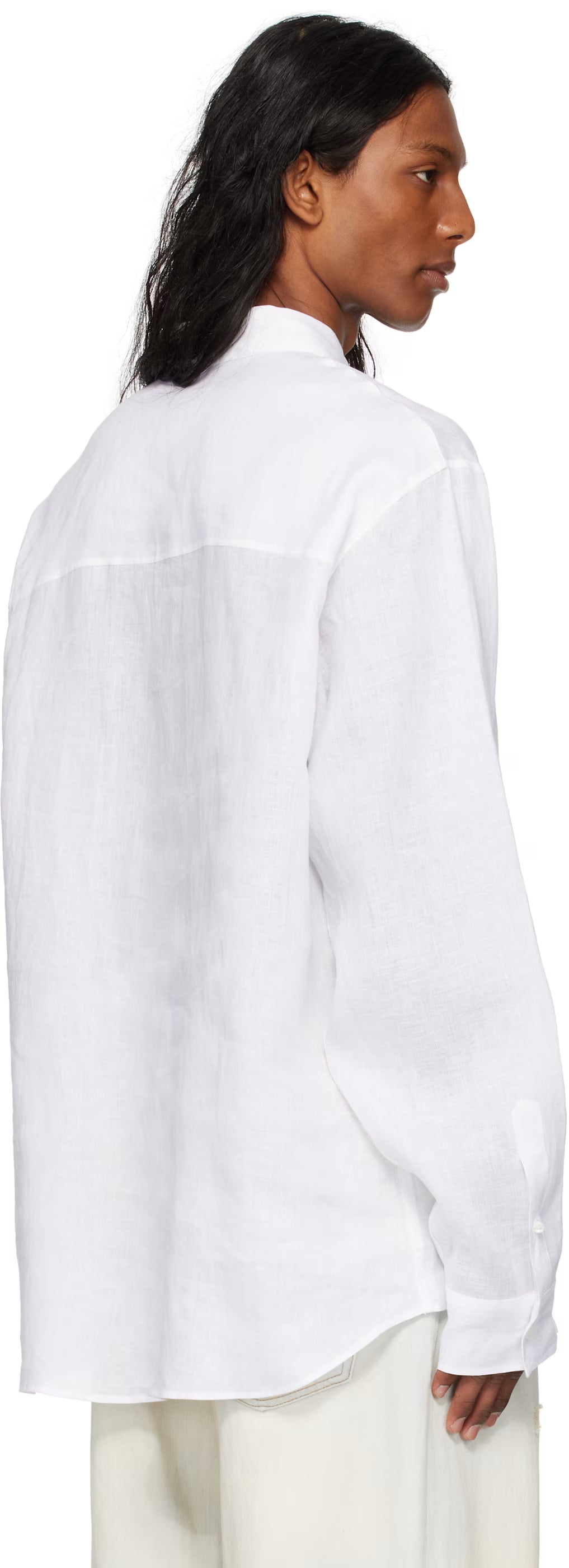 White 'Summer Lovers' Oversized Linen Shirt