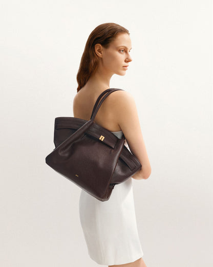 Hana Medium Tote Bag - Dark Brown