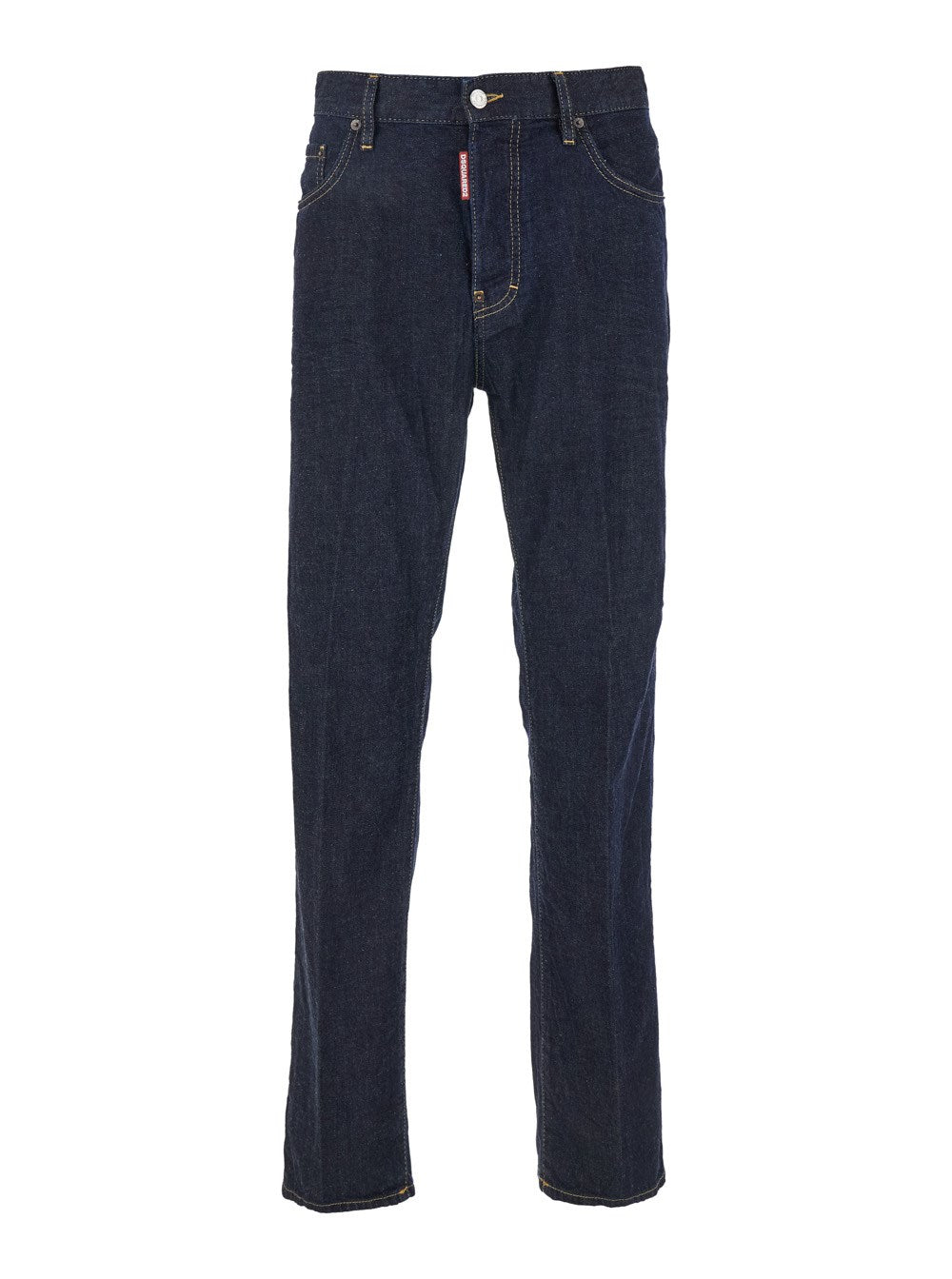 Dsquared2 Blue Five Pockets Jeans with Contrast Stitching and Tapered Design in Cotton Man