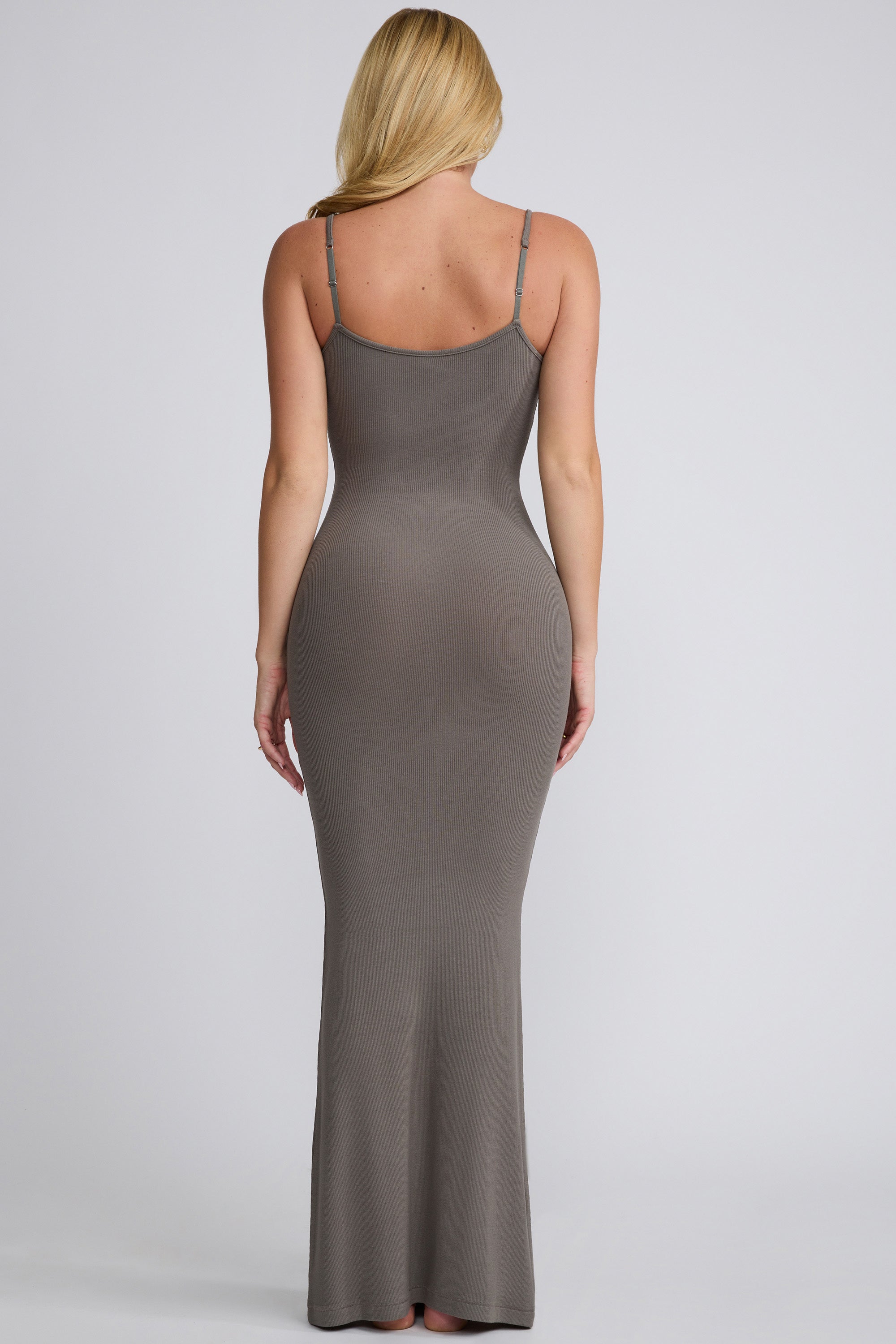 Modal Scoop-Neck Maxi Dress in Grey