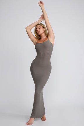 Modal Scoop-Neck Maxi Dress in Grey