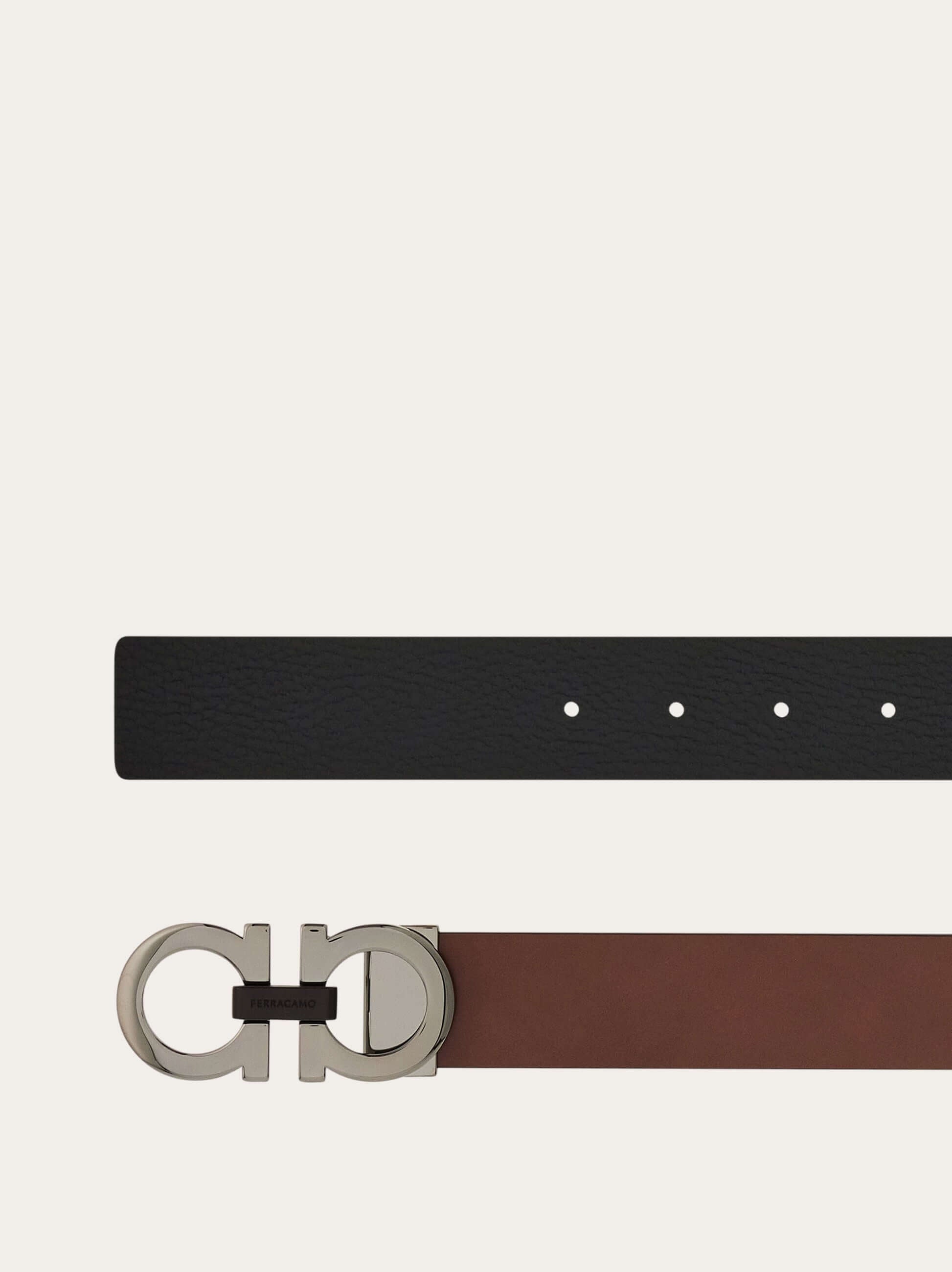 Ferragamo Reversible and adjustable Gancini belt - Belts | Shop From The Mirage