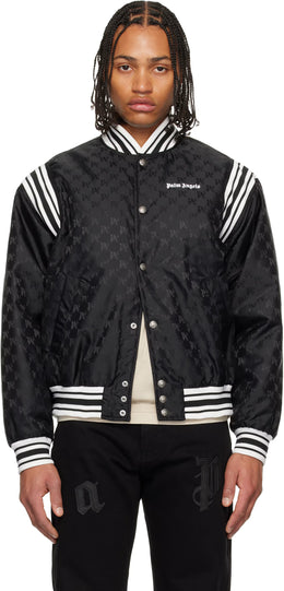 Black Monogram Jacquard Bomber Jacket
