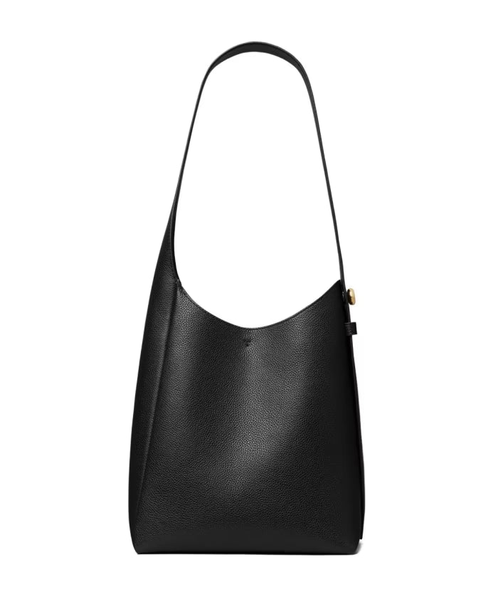 Black Single Shoulder Bag Smooth Surface
