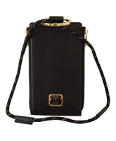 Black Leather Logo Plaque Wallet