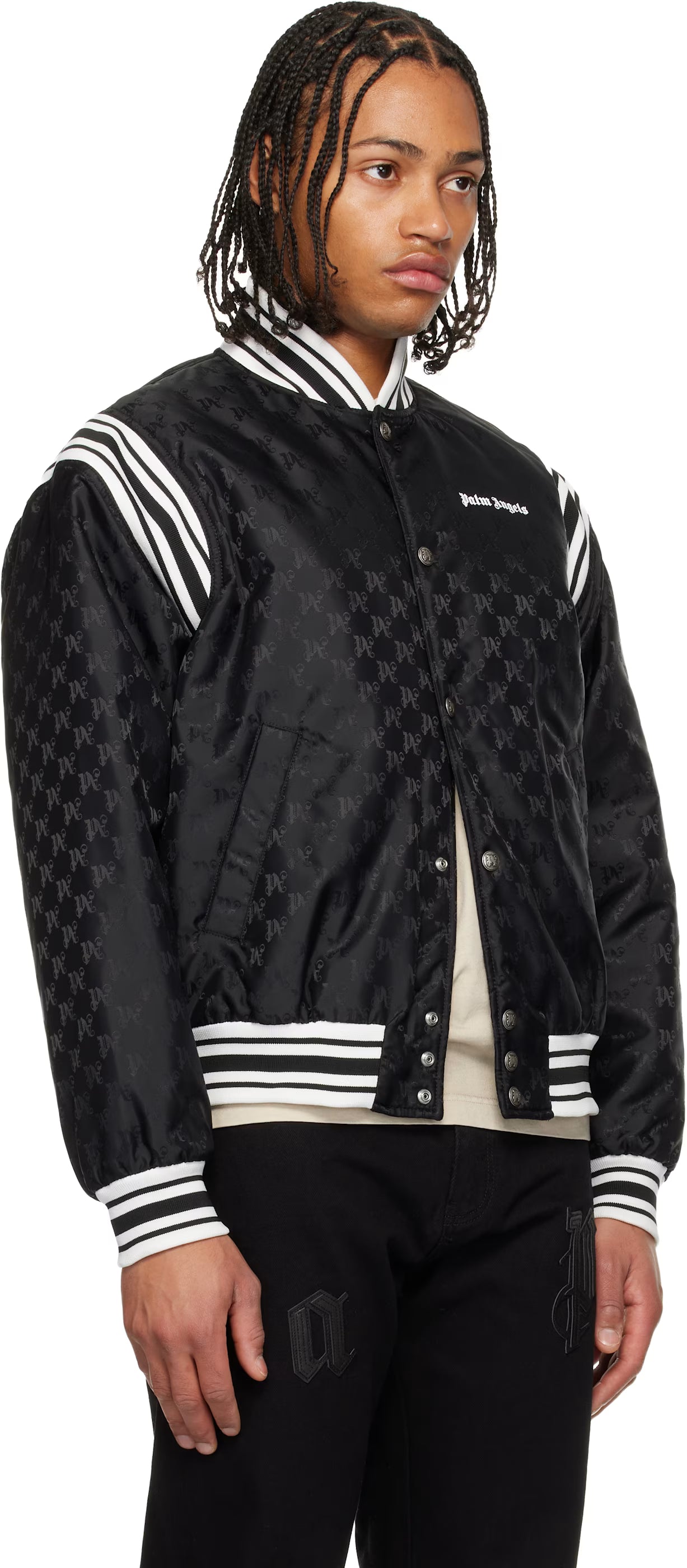 Black Monogram Jacquard Bomber Jacket
