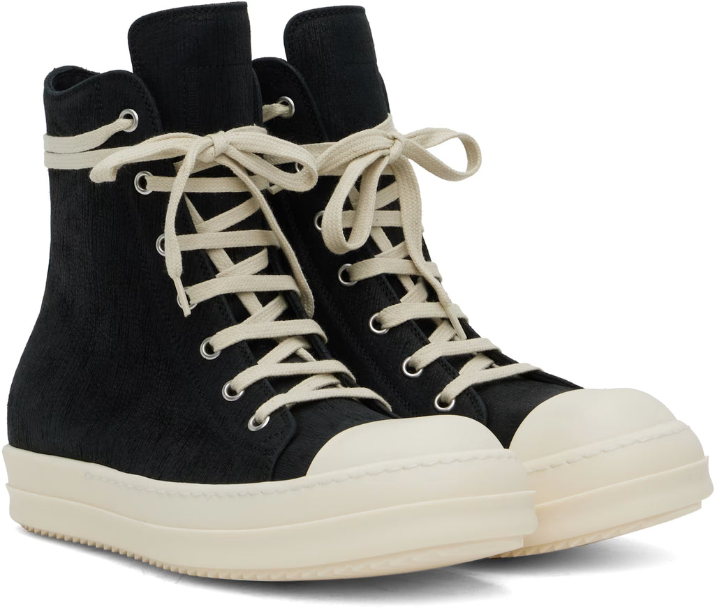 Black Hollywood Bull Leather Sneakers