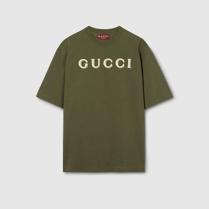 Cotton jersey T-shirt with embroidery