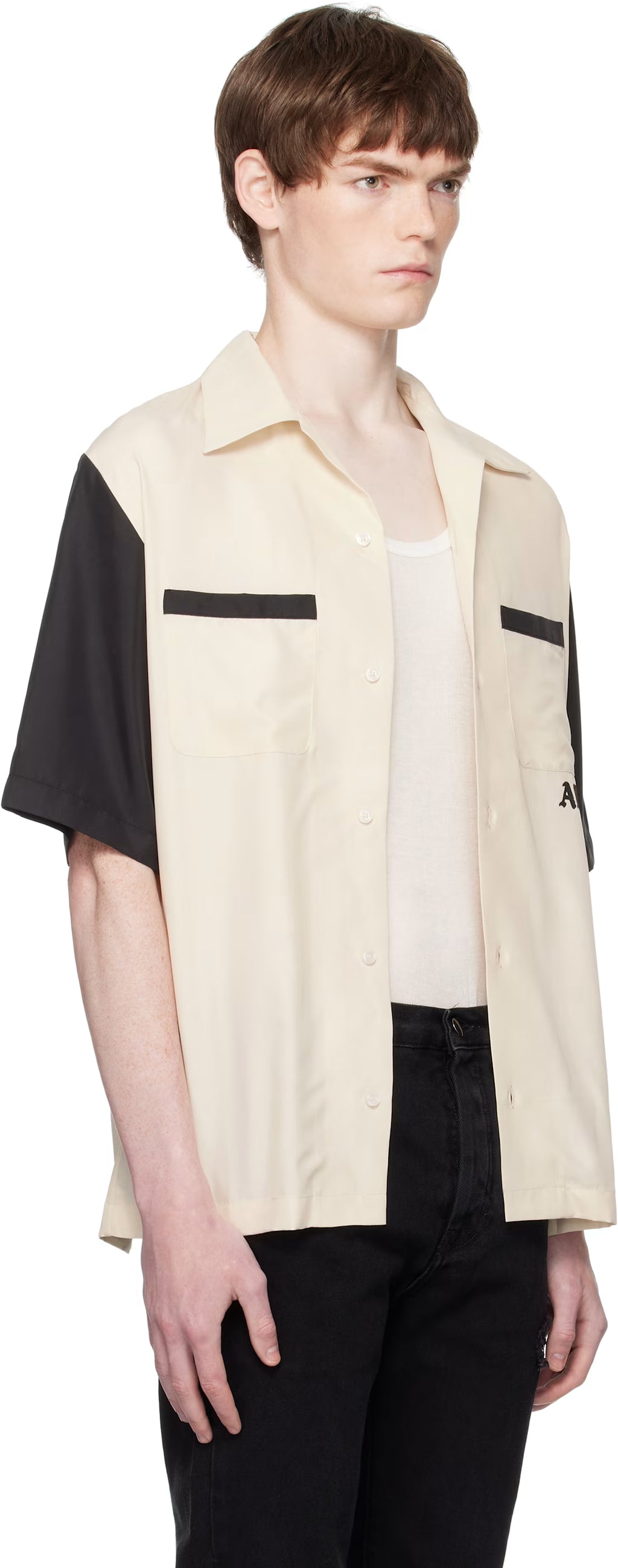 Beige 'Try It' Bowling Shirt