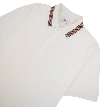 Burberry Icon Stripe Collar Polo White