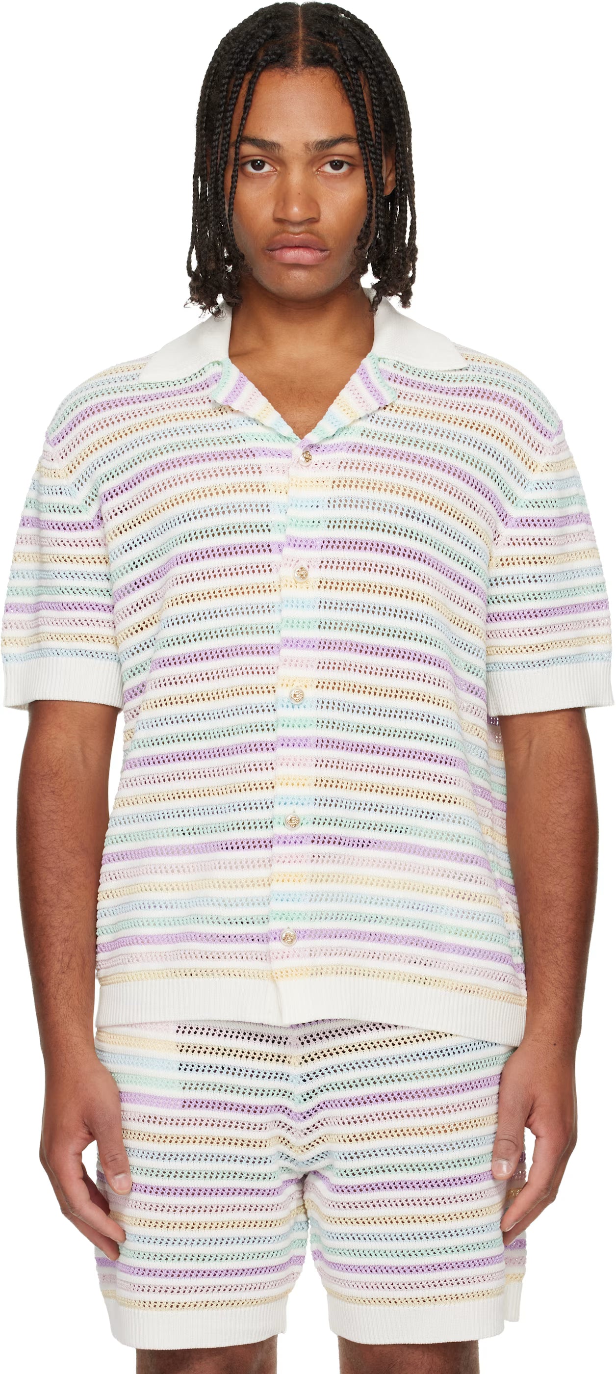 Multicolor Crochet Polo