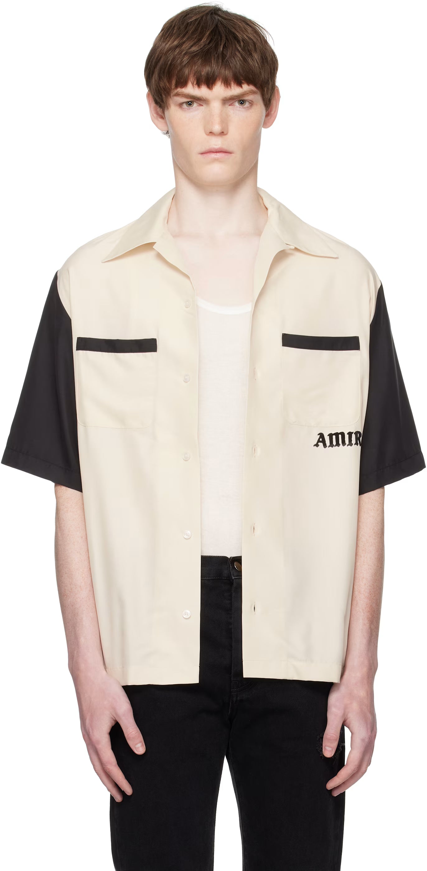 Beige 'Try It' Bowling Shirt