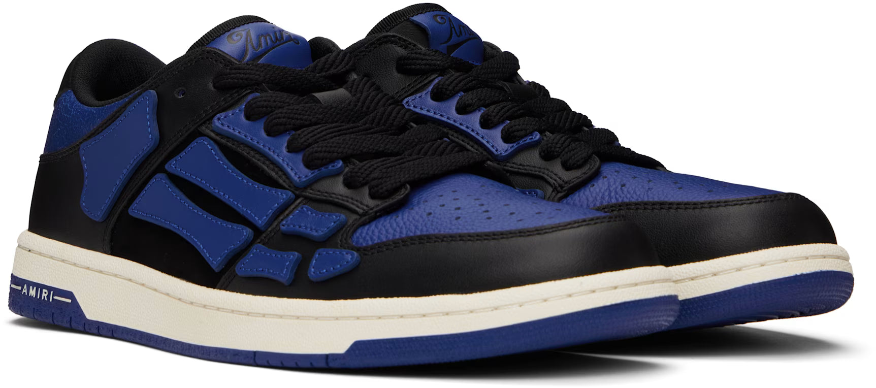 Black & Blue Skel-Top Low Sneakers