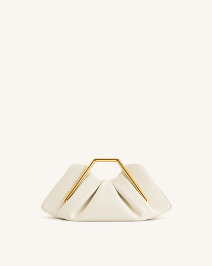 Lila Metal Frame Clutch - Burgundy