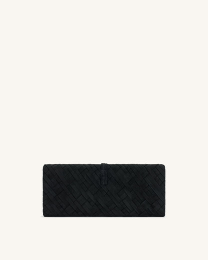 Zaria Woven Clutch - Black