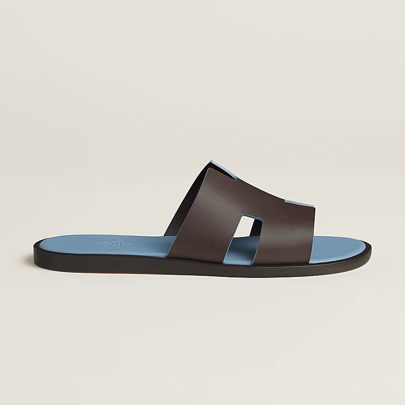 Izmir sandal in Moka / Bleu Jean