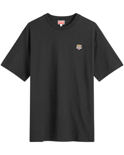 Kenzo Lucky Tiger Embroidered Crest T-Shirt in Black