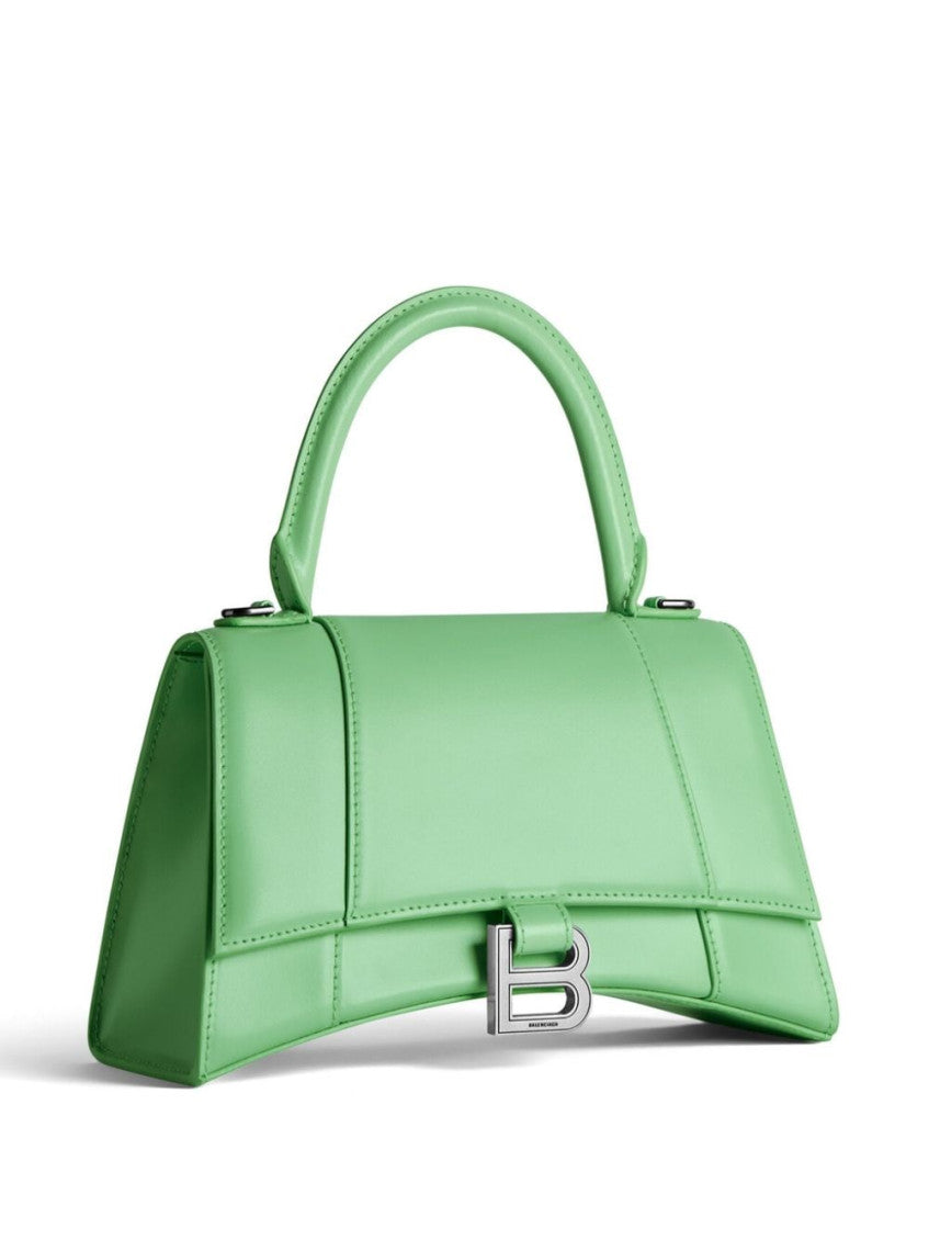 Green Hourglass Small Leather Handbag