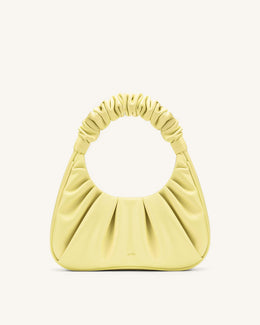 Gabbi Ruched Hobo Handbag - Light Yellow
