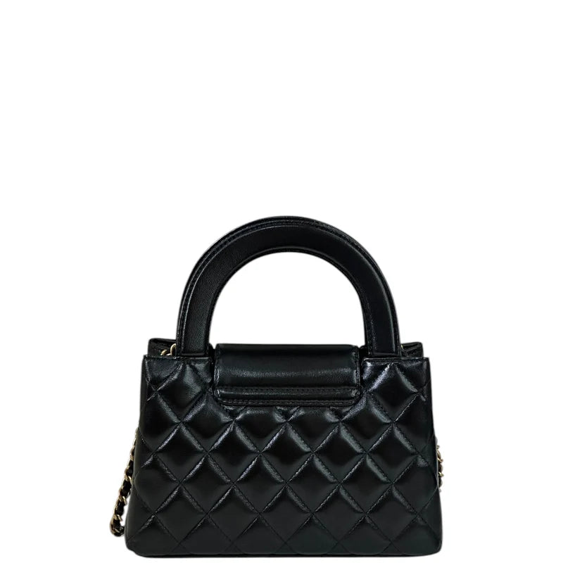 Chanel Nano Kelly Shopper black quilted Lambskin