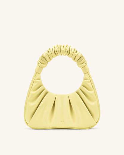 Gabbi Ruched Hobo Handbag - Grass Green