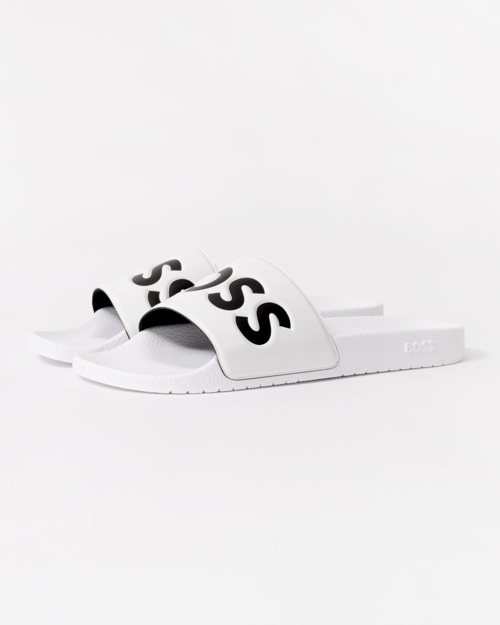 Aryeh Mens Italian-Made Slides with Large Logo Detai