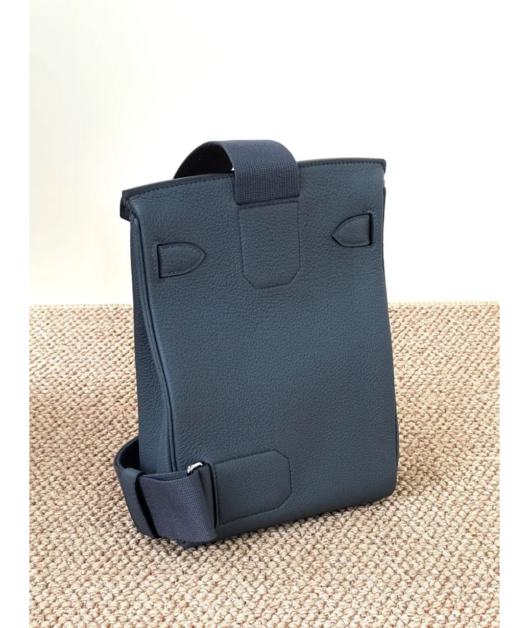 HERMES Gray leather shoulder bag