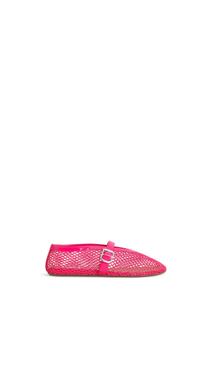 Alaïa Fuschia BALLET FLATS IN FISHNET