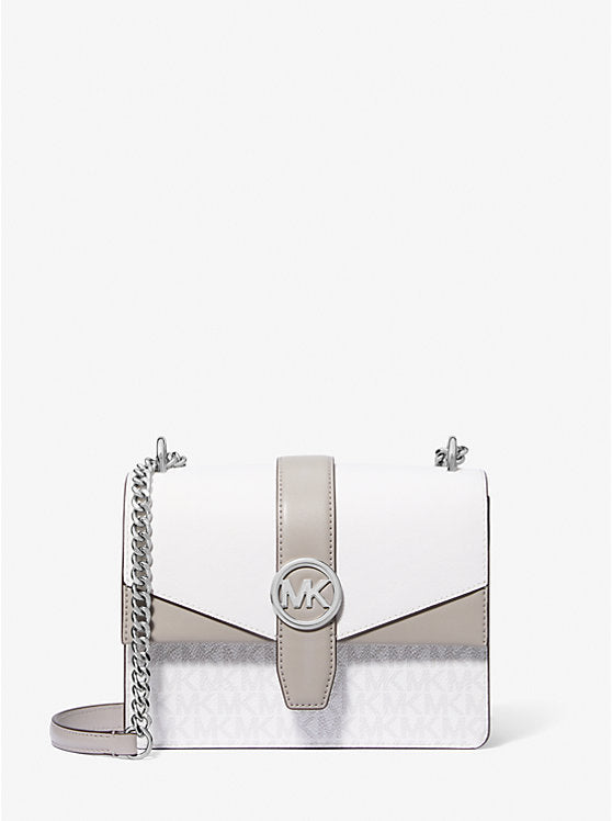 Greenwich Small Color-Block Signature Logo Crossbody Bag