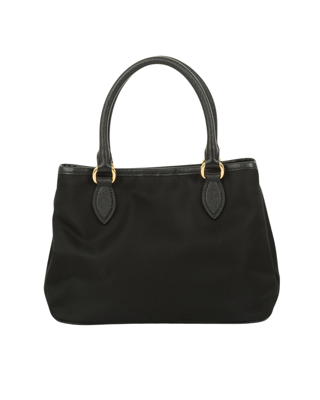 Saffiano Leather-Trimmed Tessuto Nylon Satchel w/ Strap & Authenticity Card