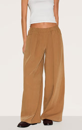 Taupe Stretch Waistband Detail Tailored Trousers