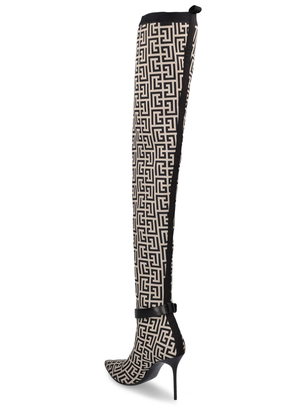 Balmain Balmain 110mm Raven monogram knit tall boots - Size: UK 4.5 Boots | Shop From The Mirage