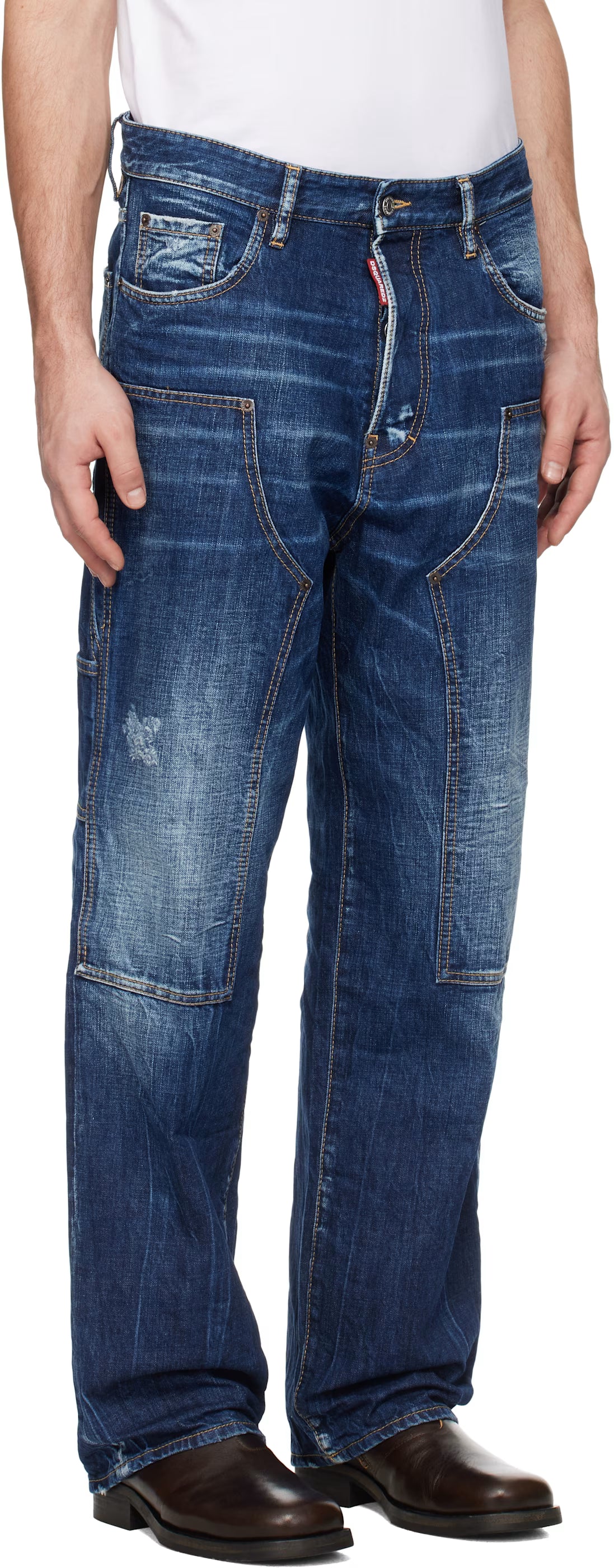 Blue Dark Semplice Loose Carpenter Jeans