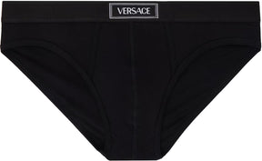 Versace Underwear Black 90s Vintage Logo Briefs
