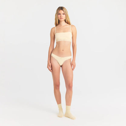 Lightweight Cotton Lace Thong