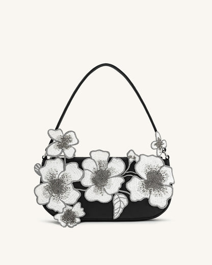 Leona Bead Embellished Shoulder Bag - Pink