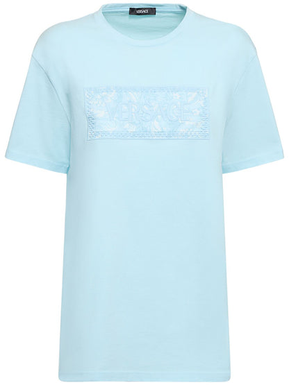 Versace Versace Barocco logo cotton jersey t-shirt - Size: XS T-Shirts | Shop From The Mirage