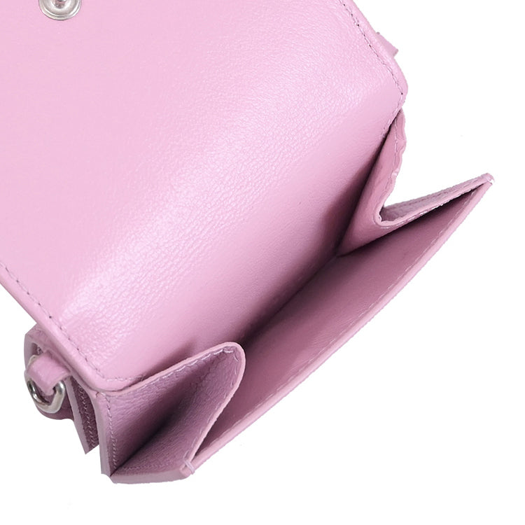 Balenciaga Mini Cash Wallet on Chain in Leather