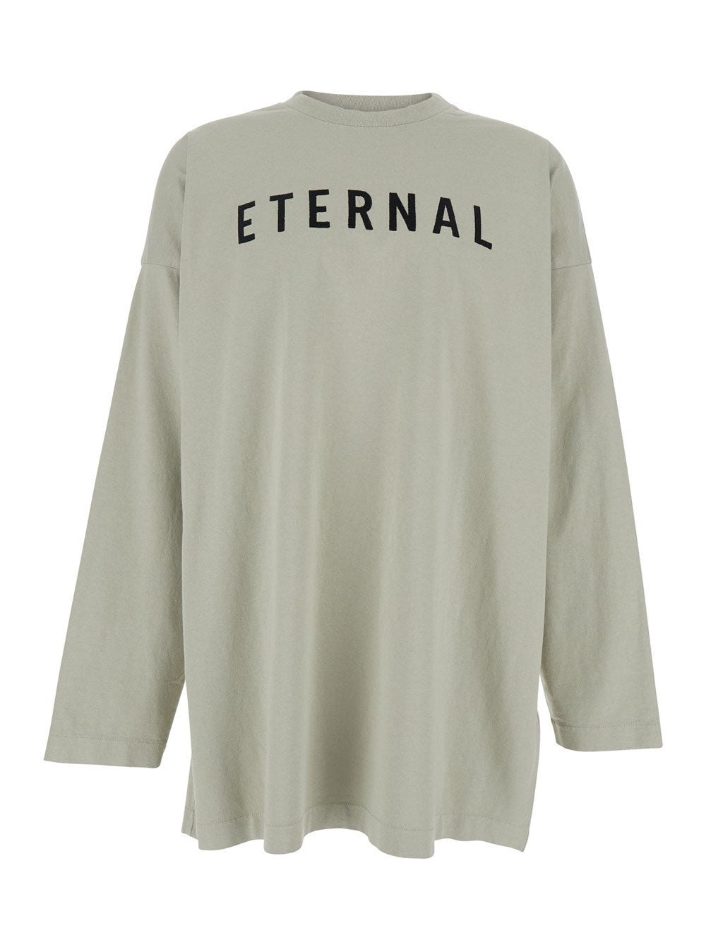 Fear of god Grey T-shirt with Eternal Print on the Front and Logo Patch on the Back in Cotton Man