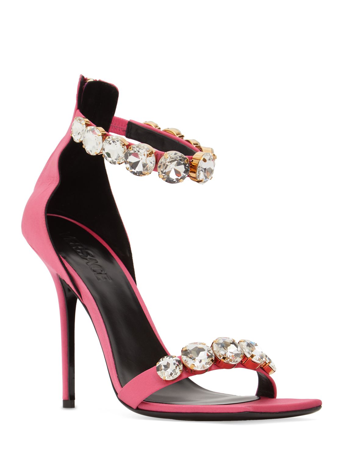 Versace 110mm Embellished satin sandals