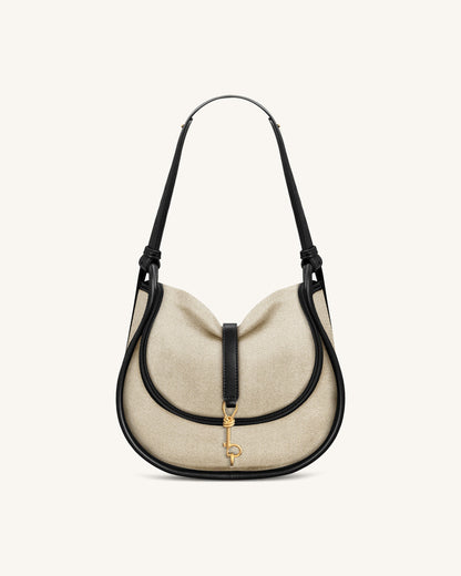 Arla Small Hobo Bag - Black Canvas