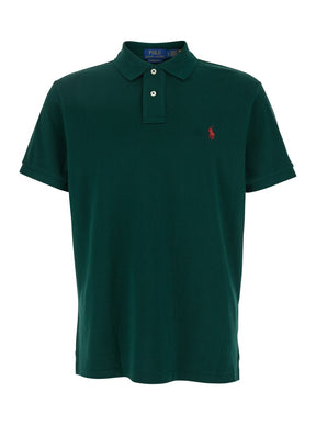Polo ralph lauren "Regular Fit" Dark Green Polo Shirt with Pony Detail on the Front in Cotton Woman