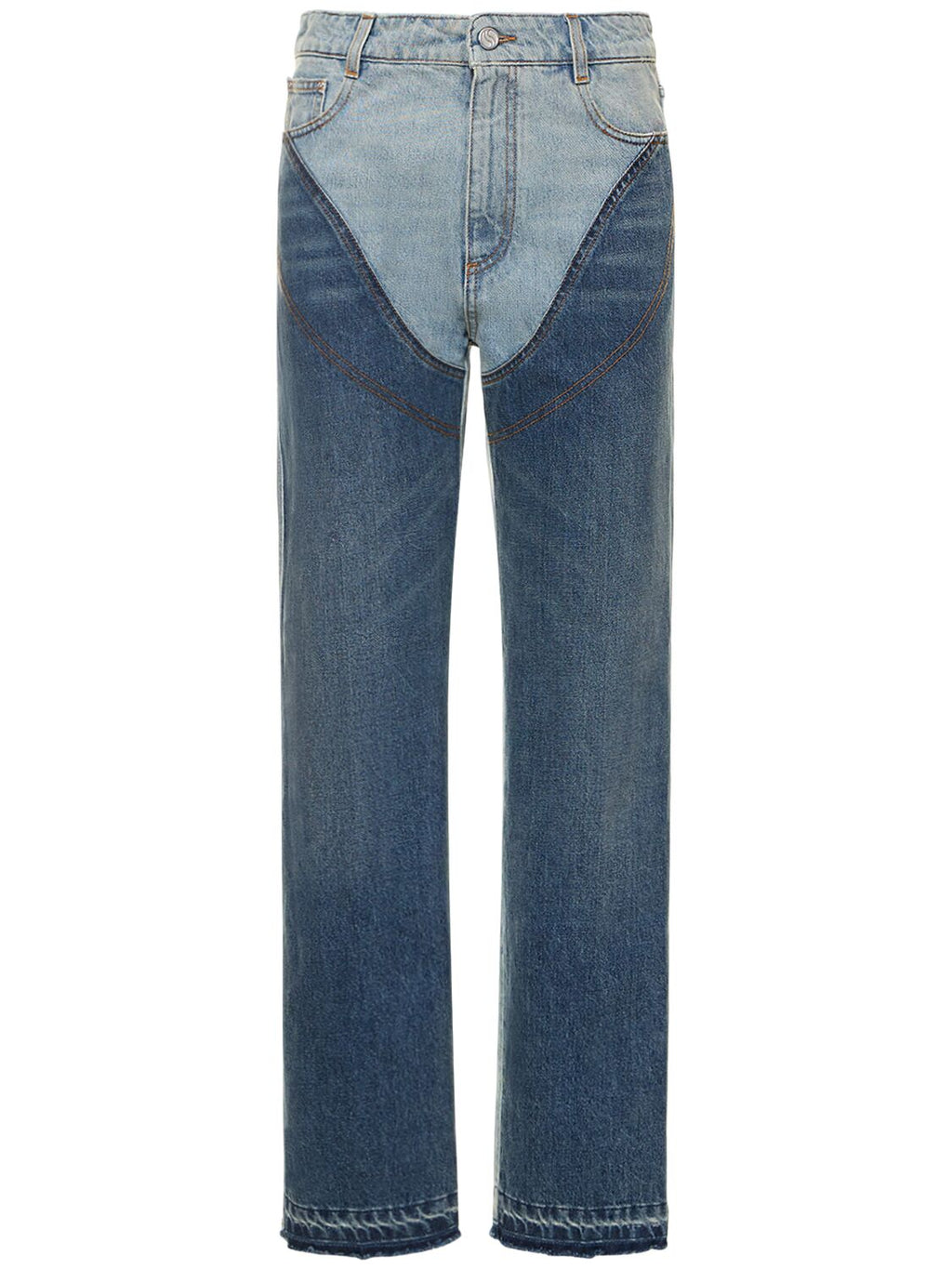 Stella McCartney Stella McCartney Two tone cotton denim wide leg jeans - Size: 26 Jeans | Shop From The Mirage