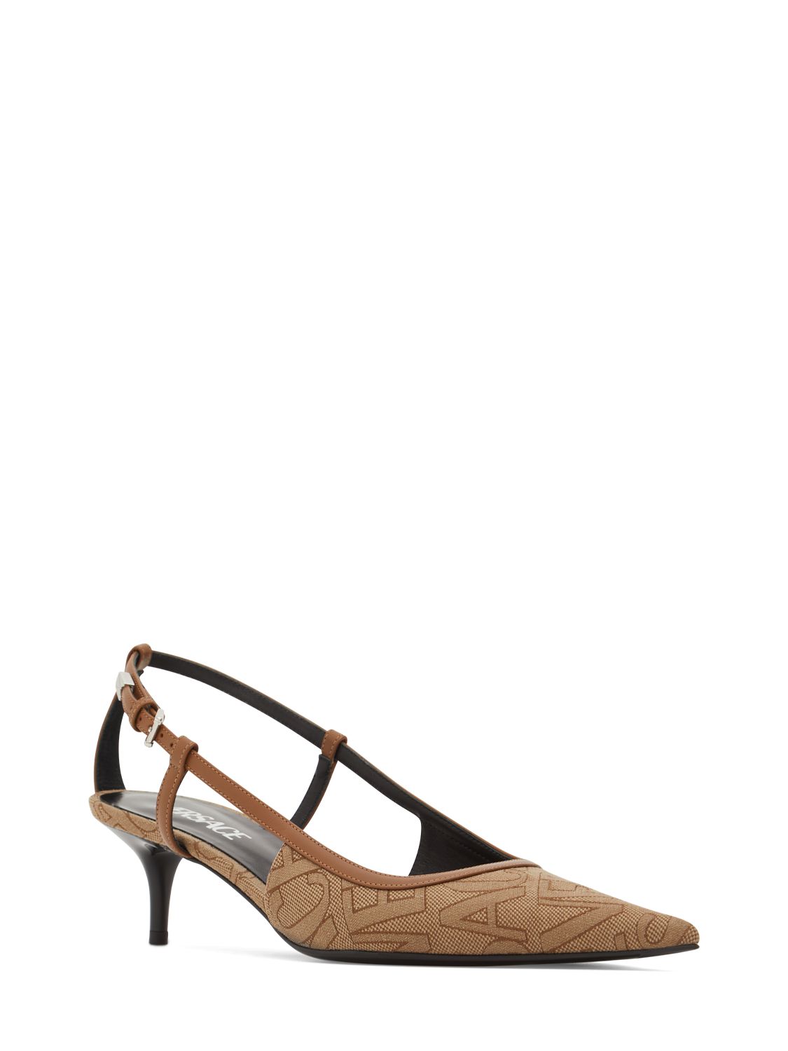 Versace Versace 45mm Jacquard & leather slingback pumps - Size: UK 3 Heels | Shop From The Mirage