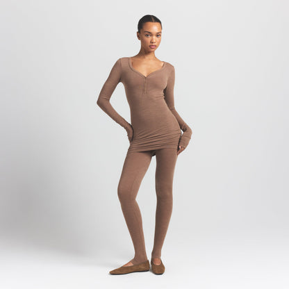 Wool Rib Henley Dress