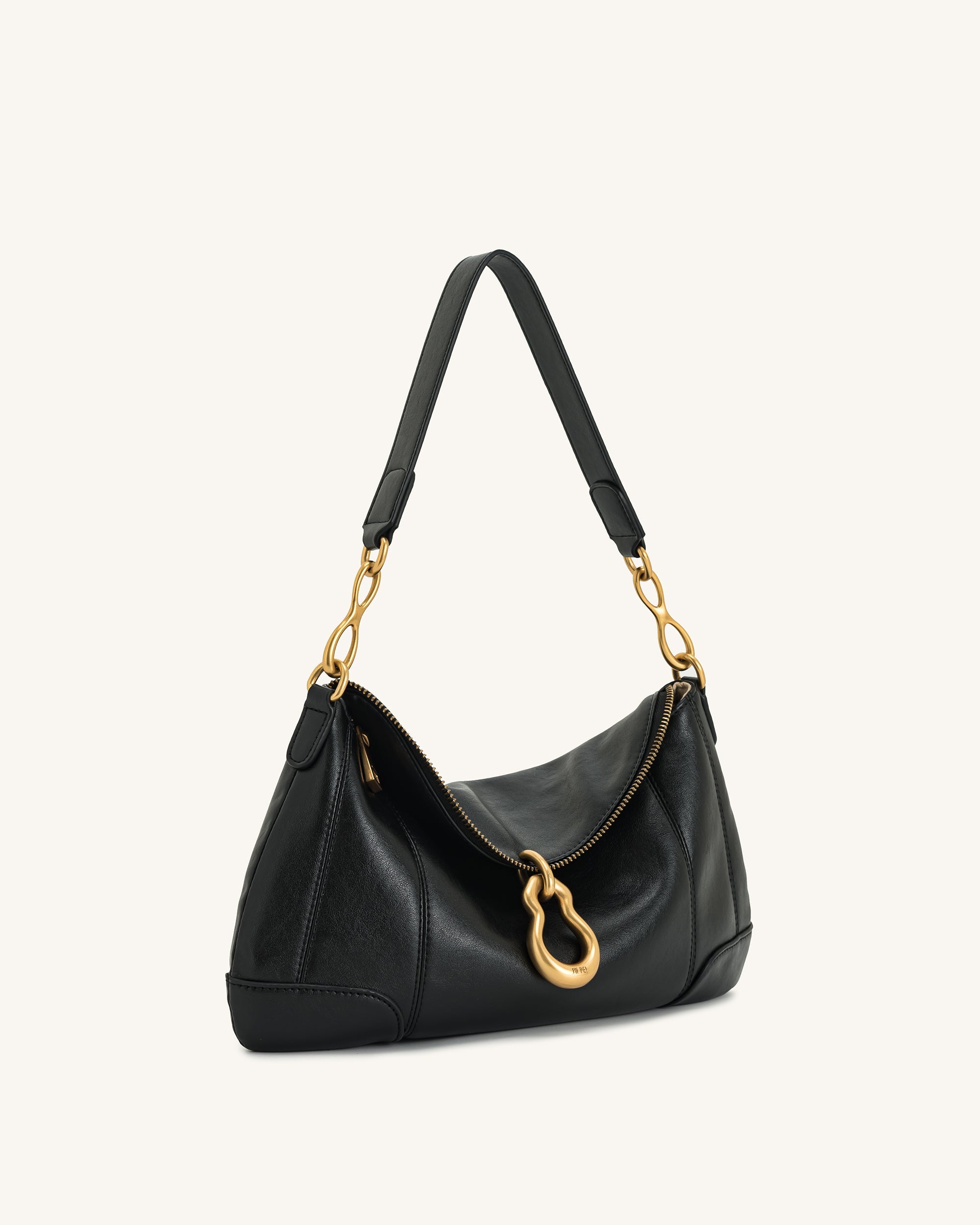 Jayla Metal Pendant Embellished Shoulder Bag - Blue Denim