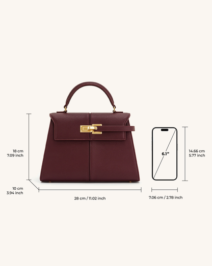 Elise Large Top Handle Bag - Brown Canvas
