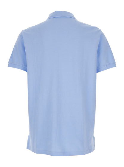 Polo ralph lauren "Regular Fit" Light Blue Polo Shirt with Classic Collar and Pony Embroidery on the Front in Cotton Piquet Man